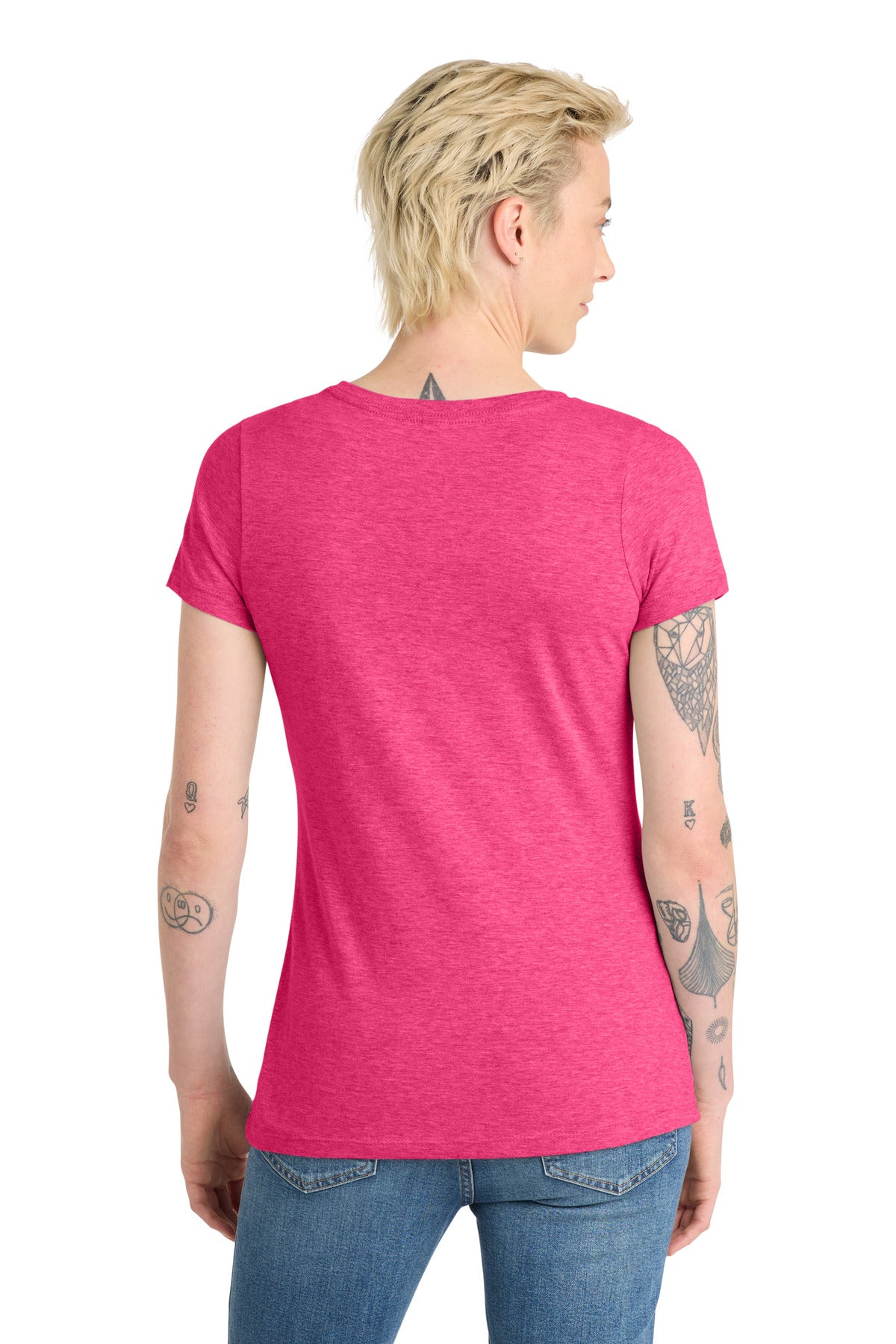 District  Women's Very Important Tee  V-Neck - Fuchsia Frost