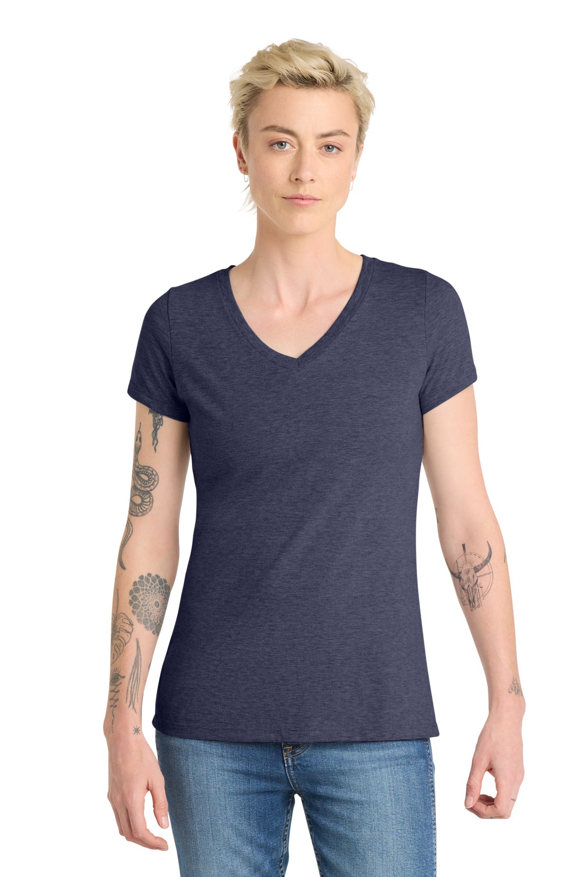 District  Women's Very Important Tee  V-Neck - Heathered Navy
