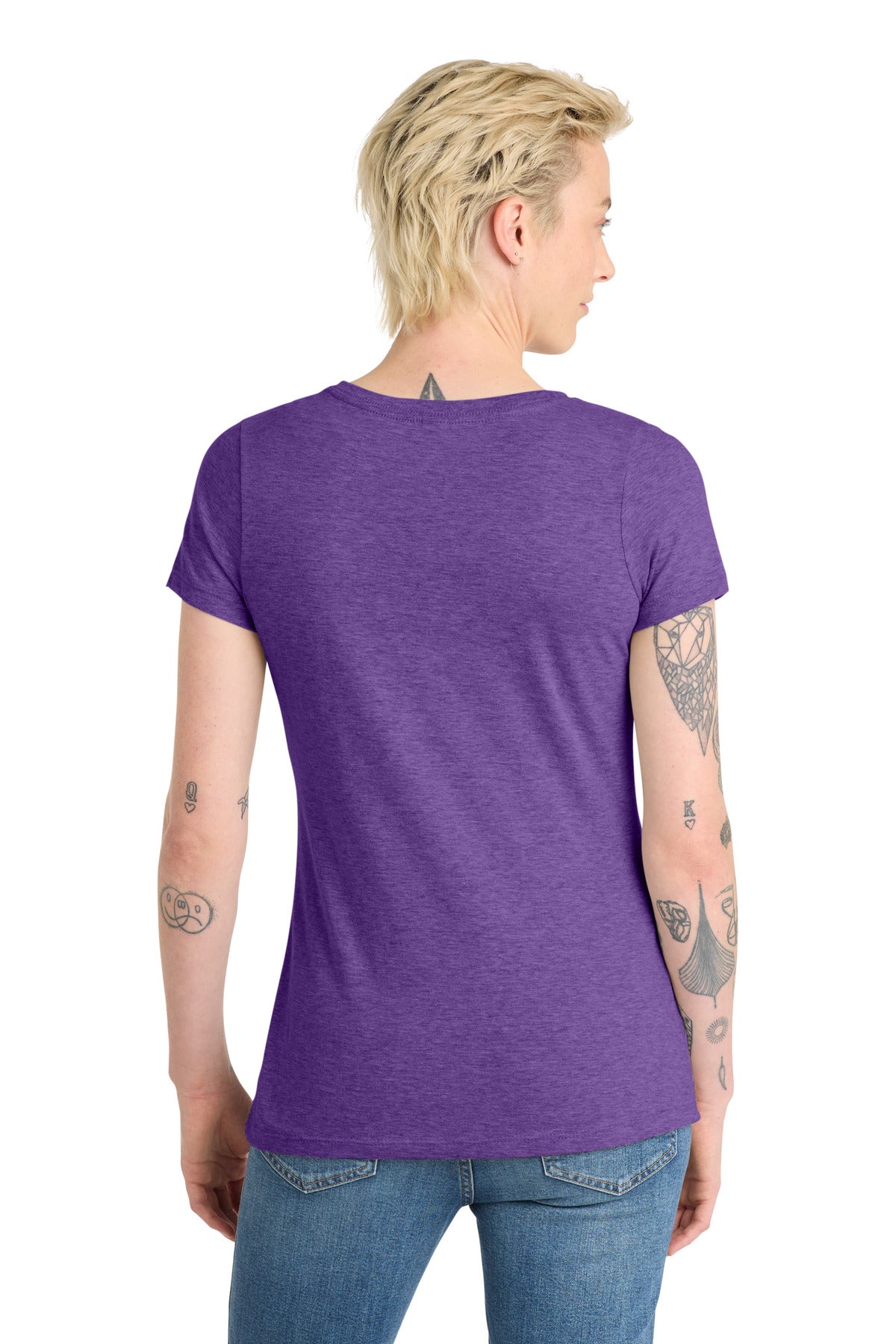 District  Women's Very Important Tee  V-Neck - Heathered Purple