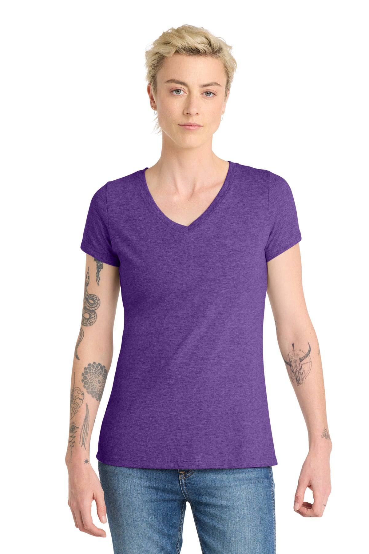 District  Women's Very Important Tee  V-Neck - Heathered Purple