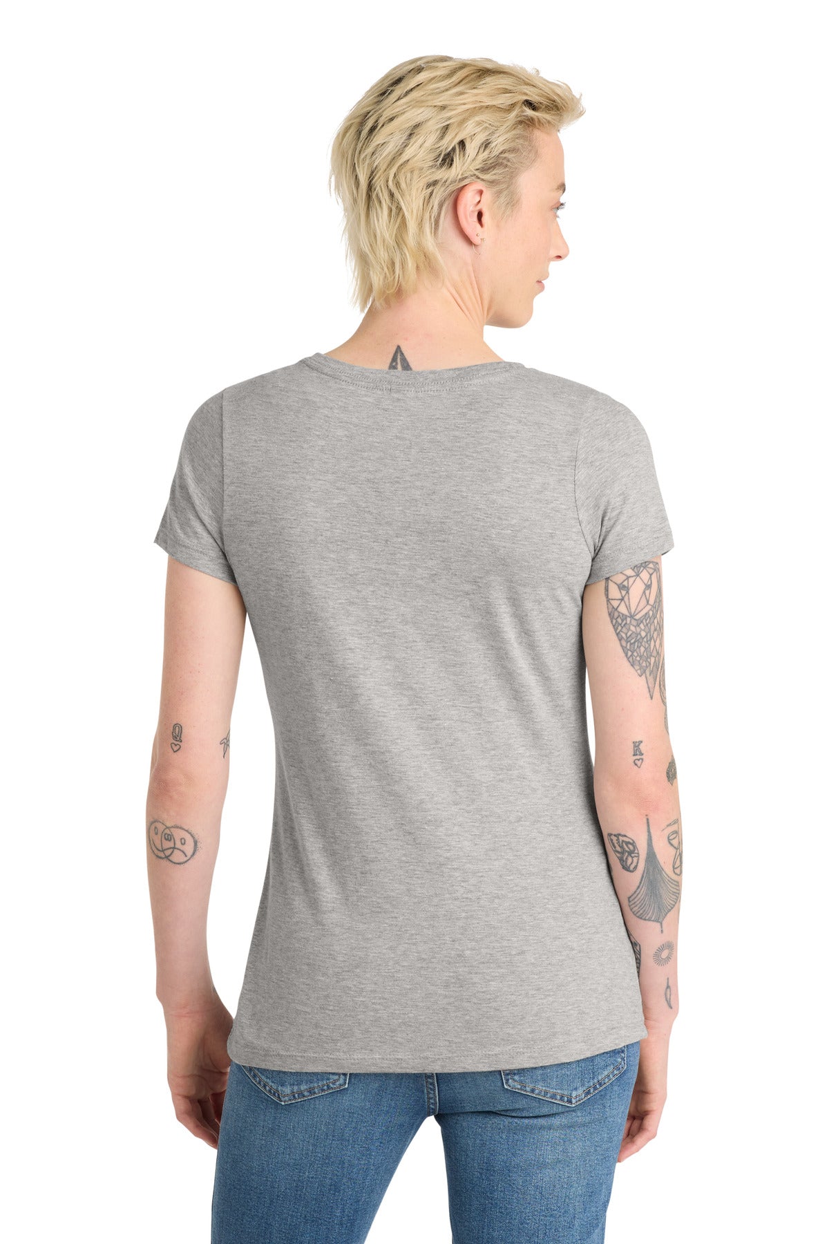 District  Women's Very Important Tee  V-Neck - Light Heather Grey