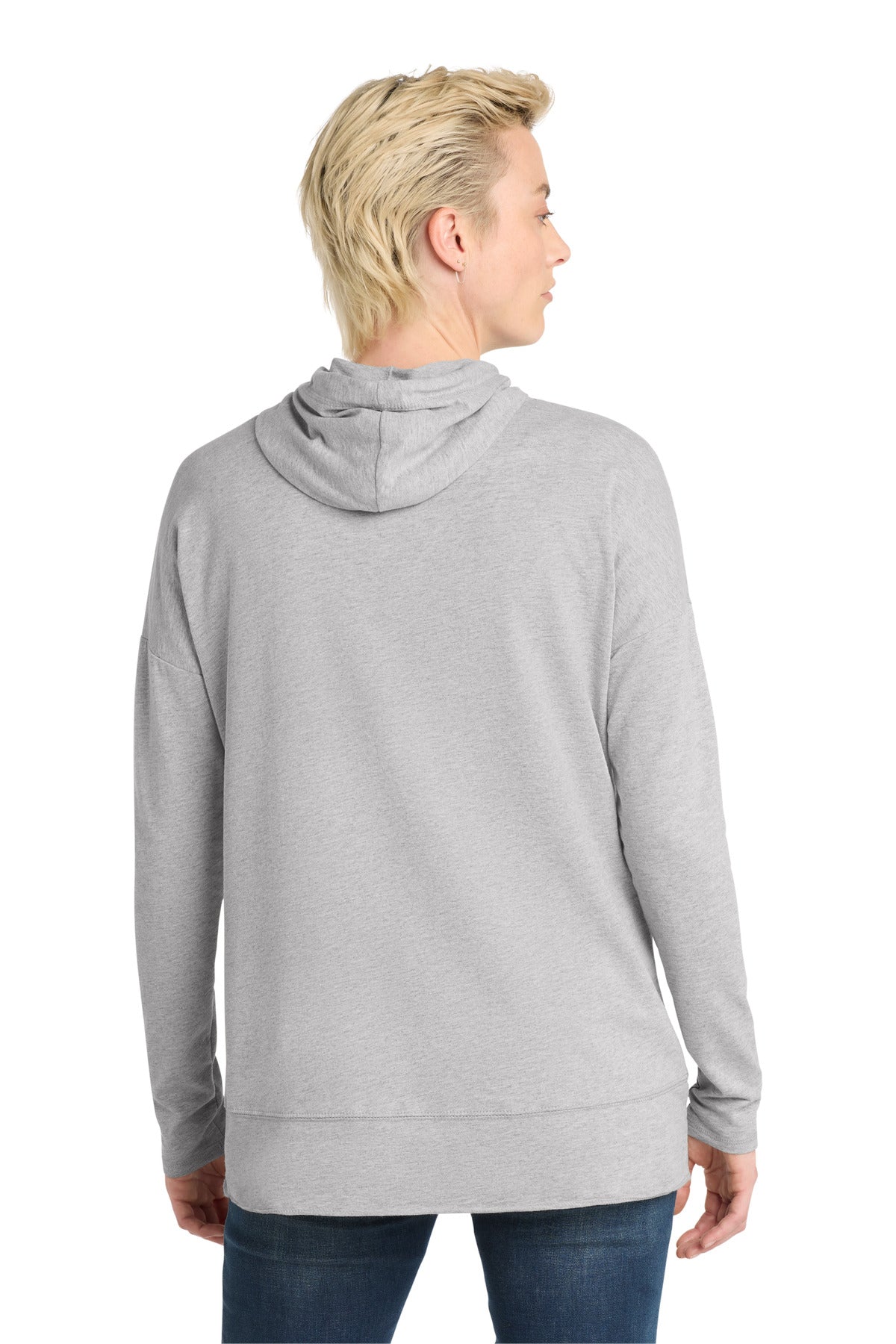 District  Women's Featherweight French Terry  Hoodie - Light Heather Grey