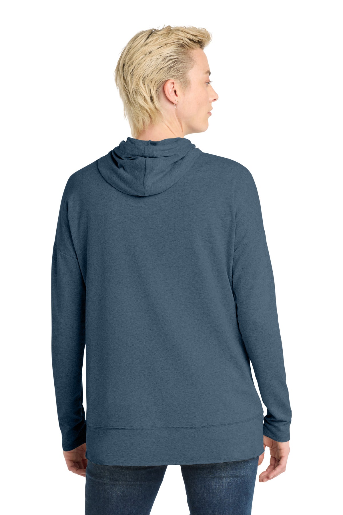 District  Women's Featherweight French Terry  Hoodie - Washed Indigo