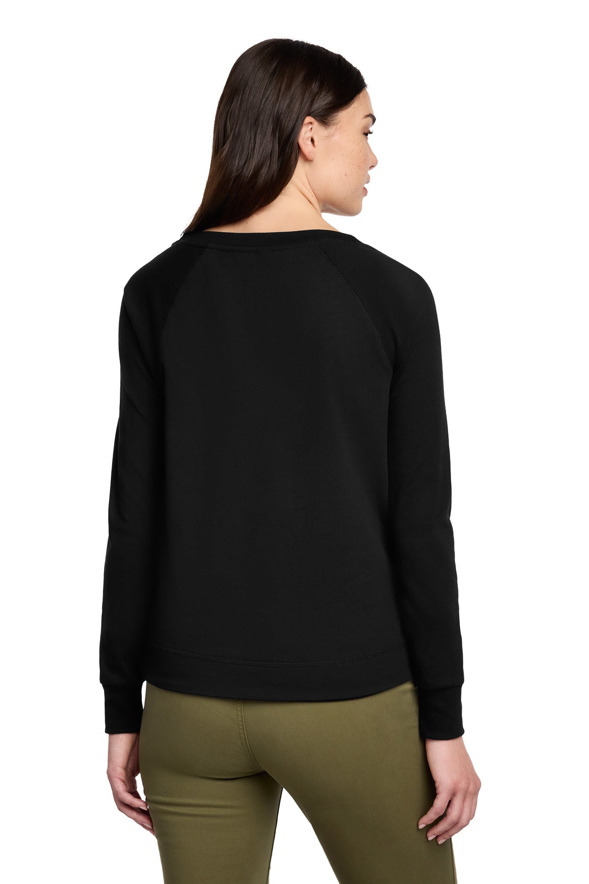 District Women's Featherweight French Terry Long Sleeve Crewneck - Black