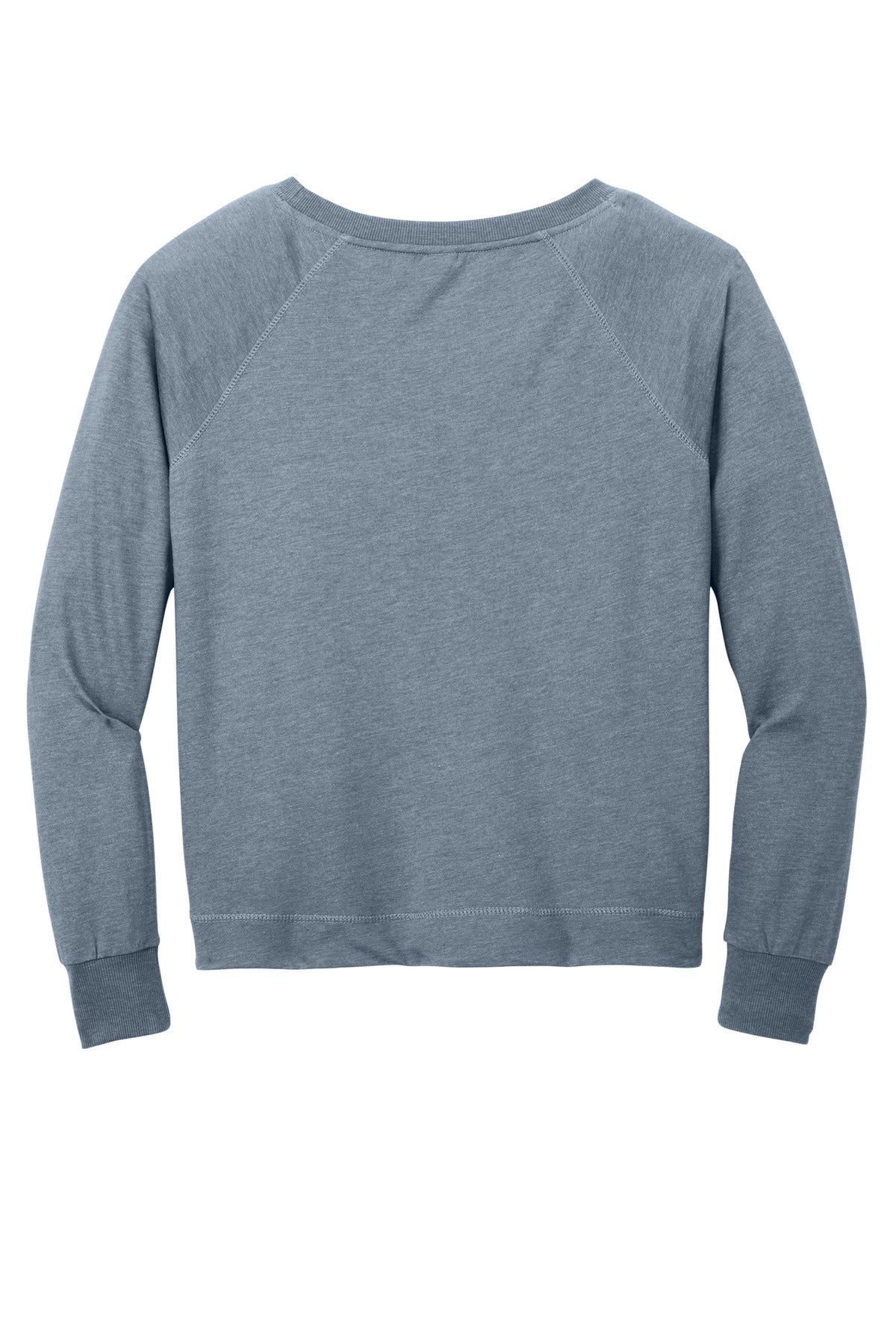 District Women's Featherweight French Terry Long Sleeve Crewneck - Flint Blue Heather