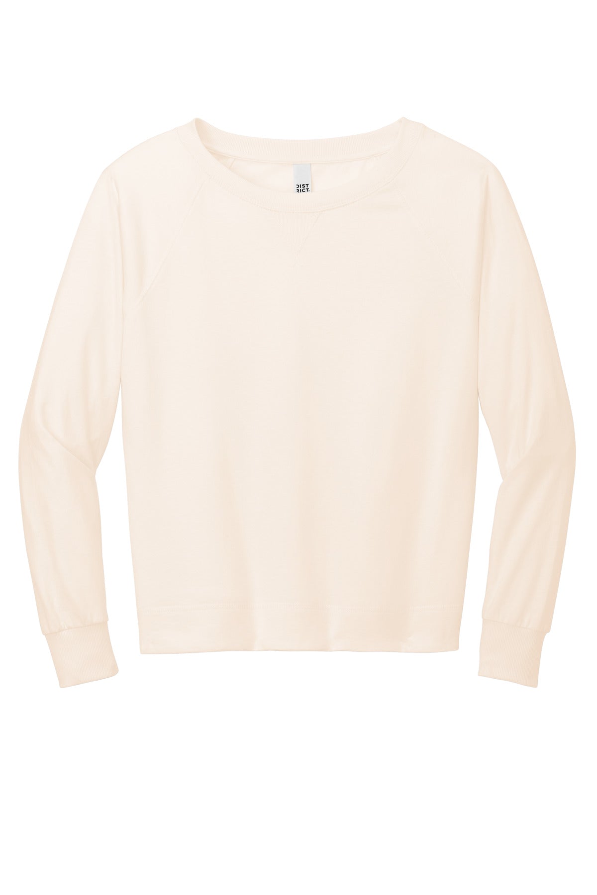 District Women's Featherweight French Terry Long Sleeve Crewneck - Gardenia