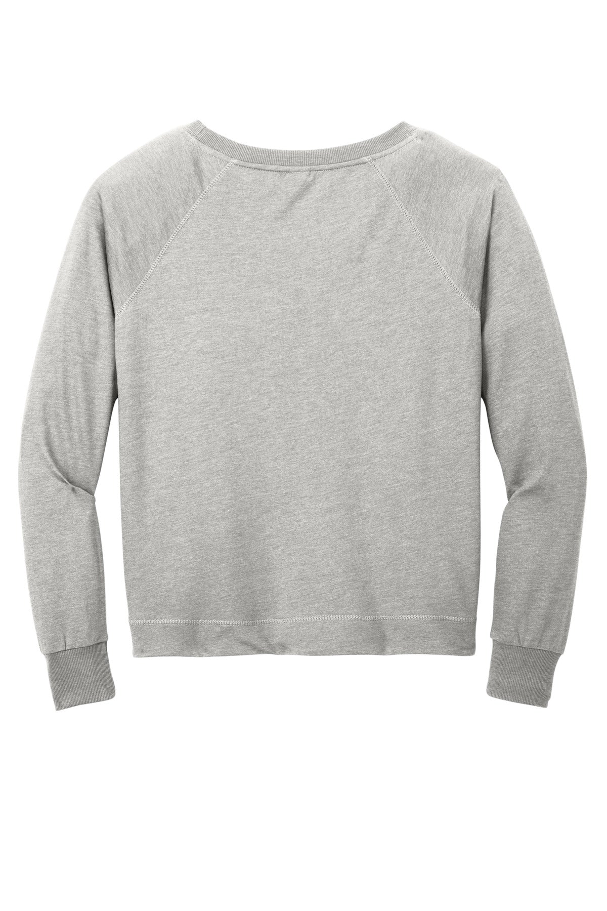 District Women's Featherweight French Terry Long Sleeve Crewneck - Light Heather Grey