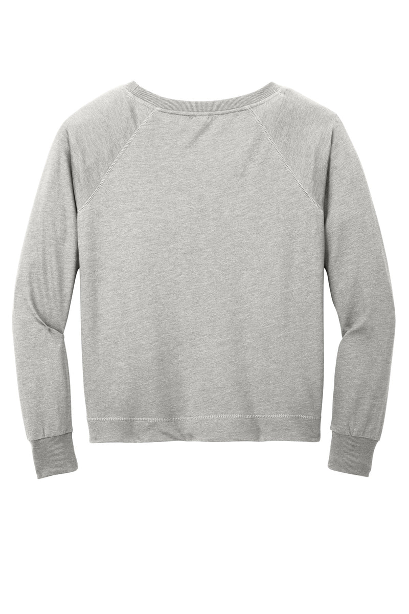 District Women's Featherweight French Terry Long Sleeve Crewneck - Light Heather Grey