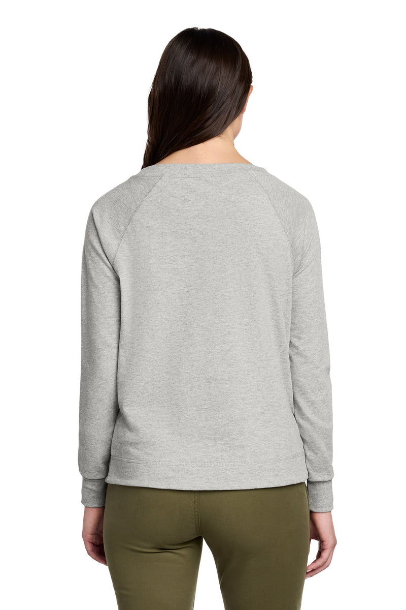 District Women's Featherweight French Terry Long Sleeve Crewneck - Light Heather Grey