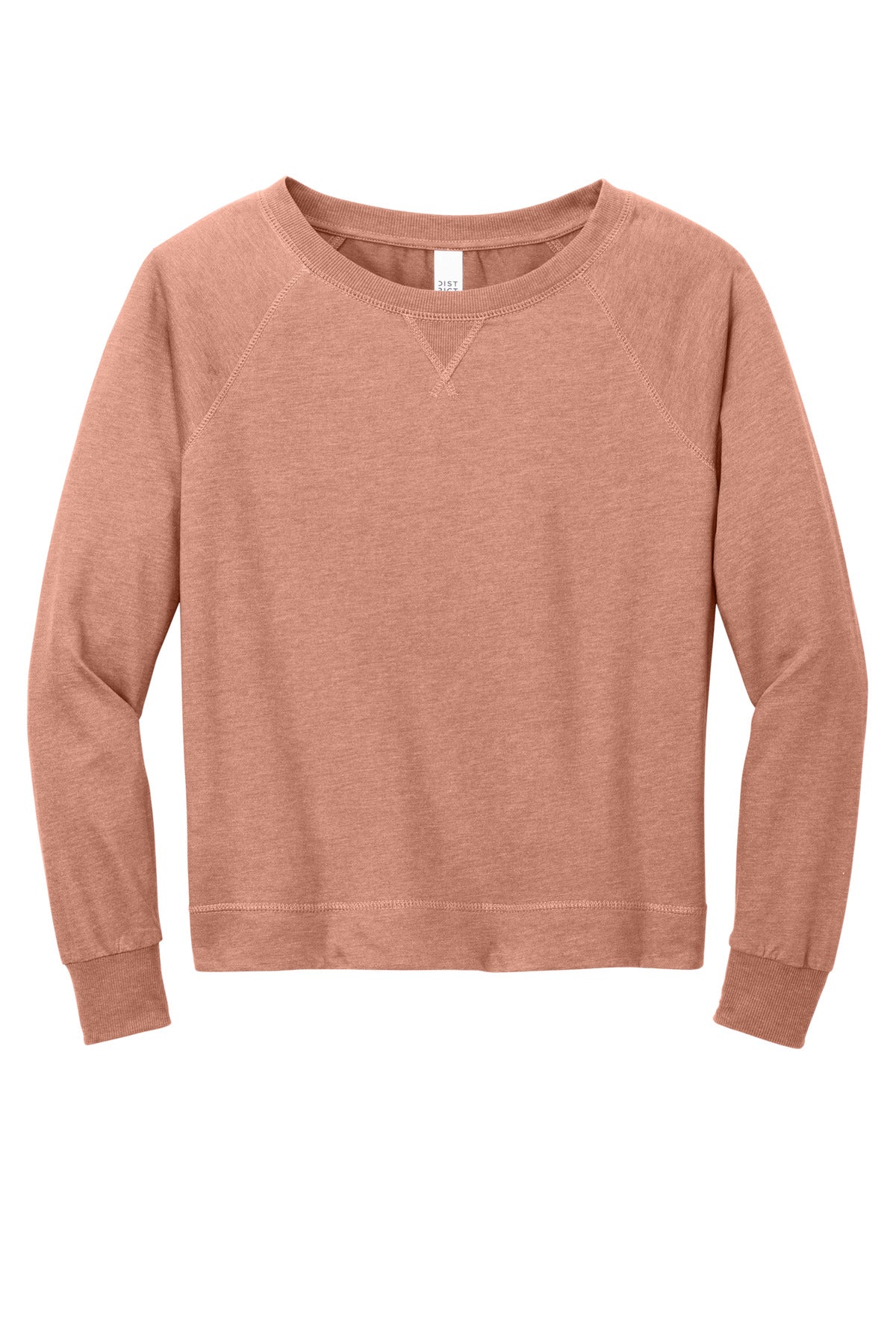 District Women's Featherweight French Terry Long Sleeve Crewneck - Nostalgia Rose Heather