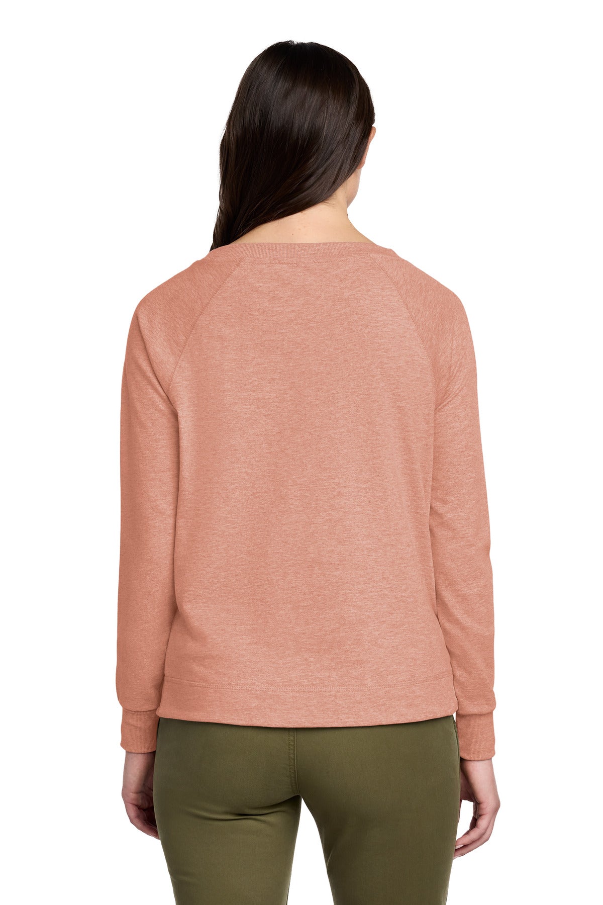 District Women's Featherweight French Terry Long Sleeve Crewneck - Nostalgia Rose Heather