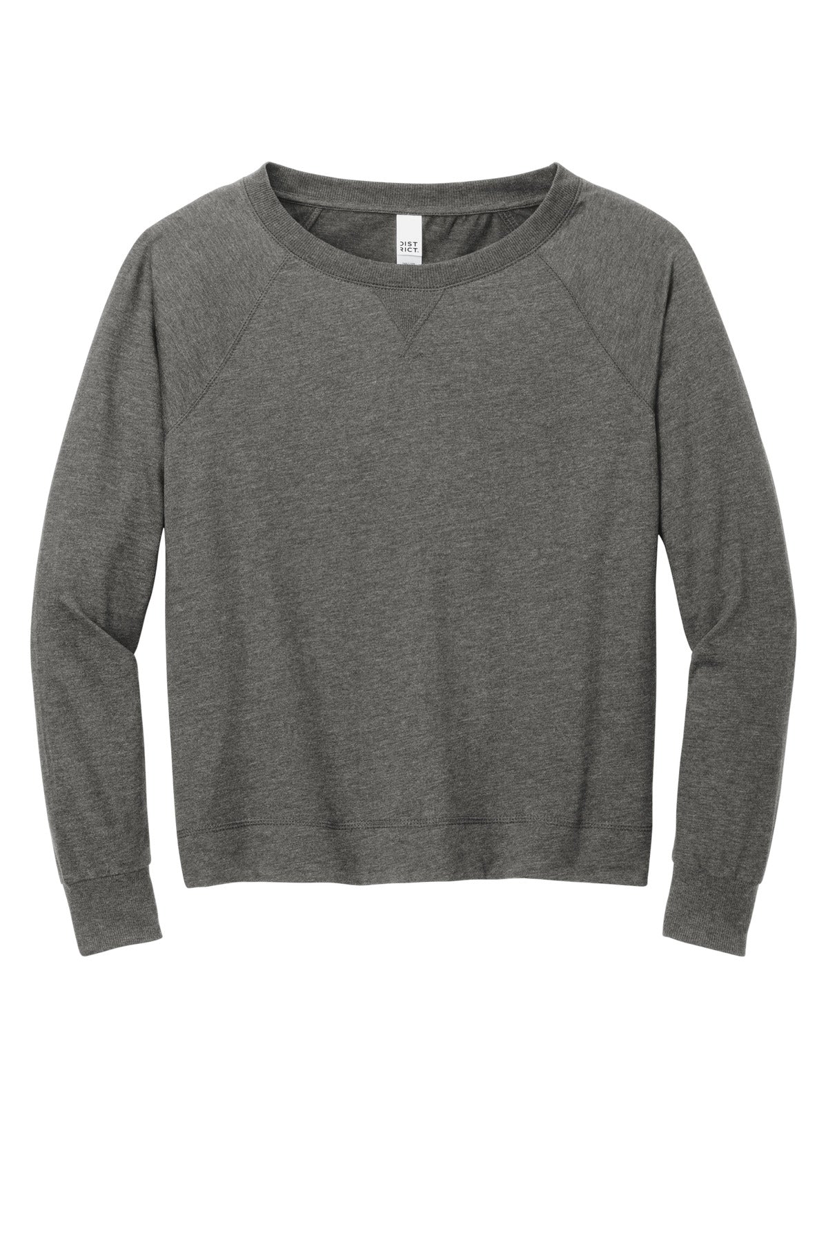 District Women's Featherweight French Terry Long Sleeve Crewneck - Washed Coal