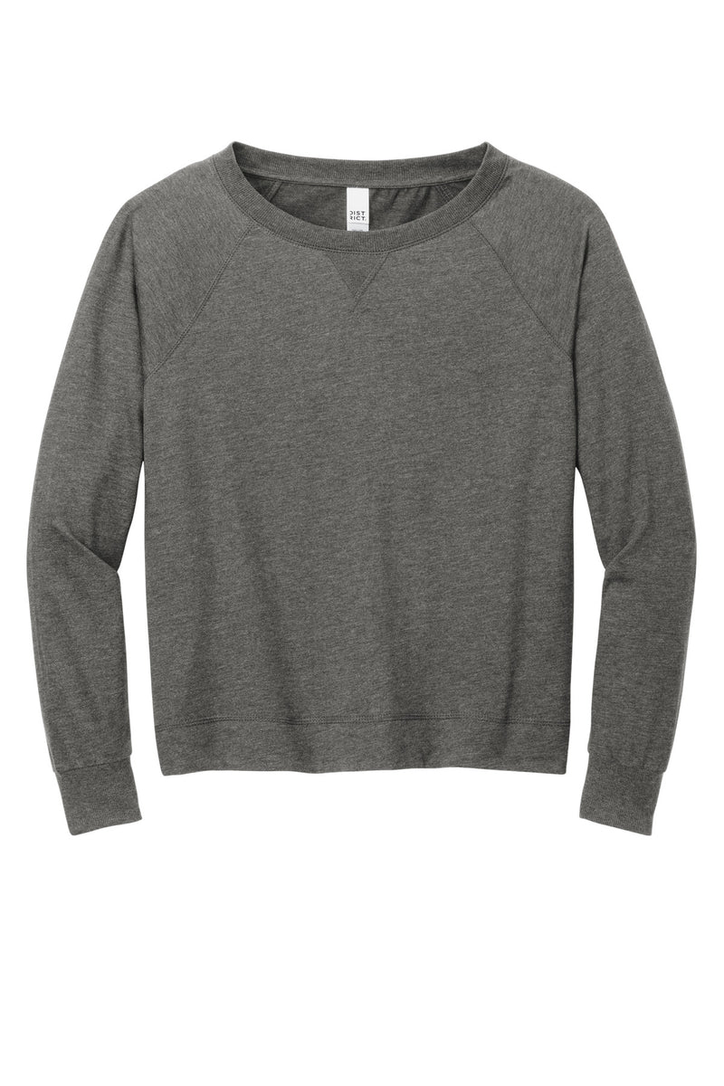District Women's Featherweight French Terry Long Sleeve Crewneck - Washed Coal