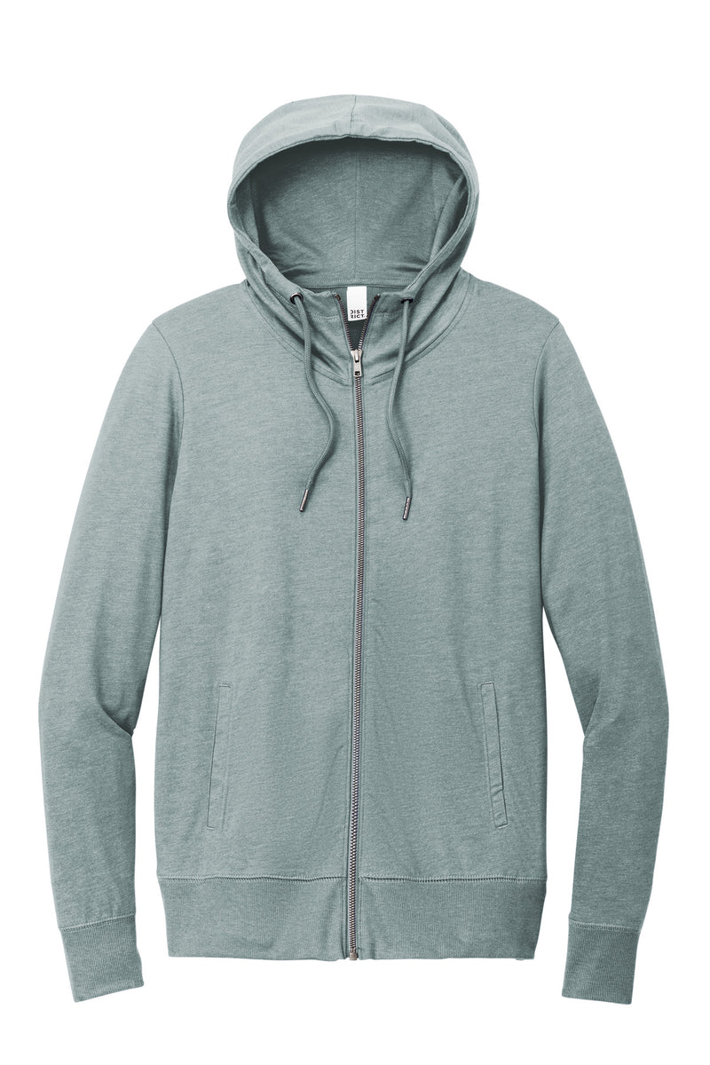 District Women's Featherweight French Terry Full-Zip Hoodie - Flint Blue Heather