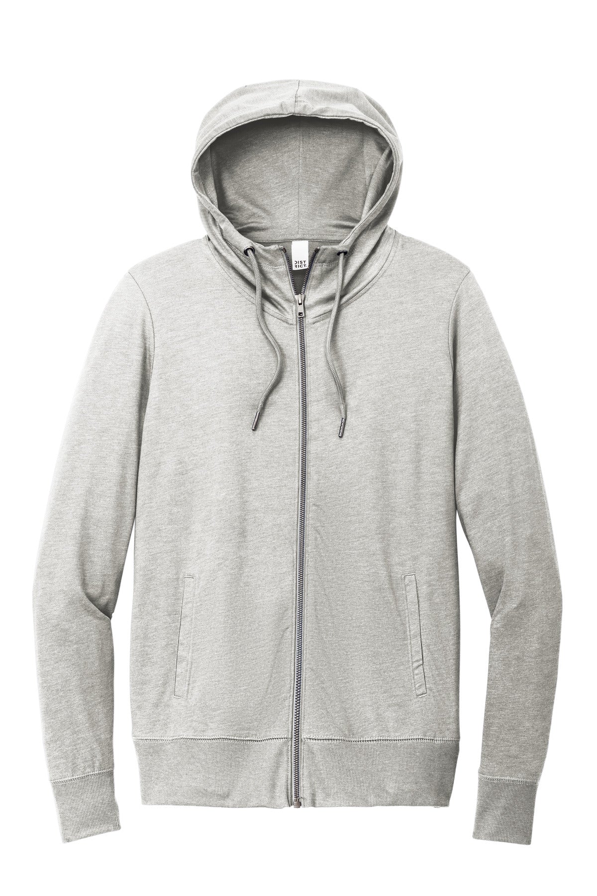 District Women's Featherweight French Terry Full-Zip Hoodie - Light Heather Grey