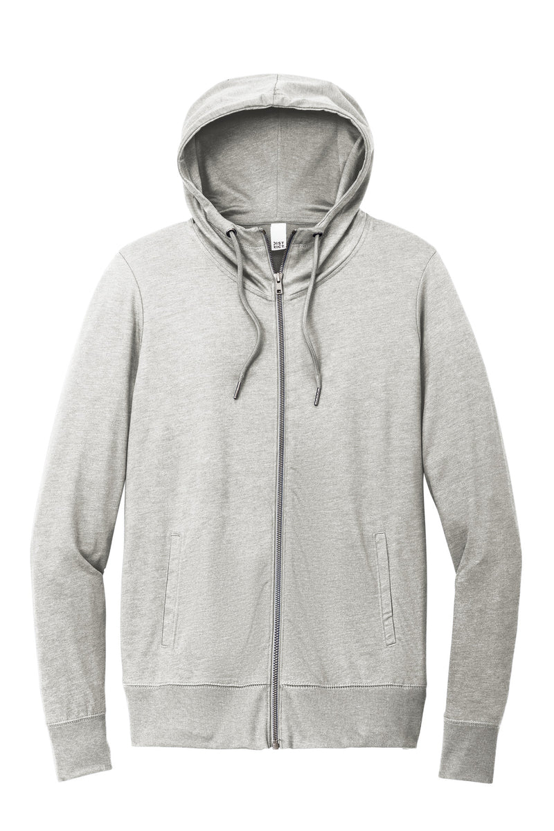 District Women's Featherweight French Terry Full-Zip Hoodie - Light Heather Grey