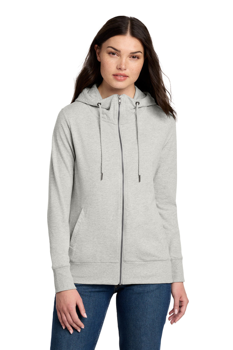 District Women's Featherweight French Terry Full-Zip Hoodie - Light Heather Grey