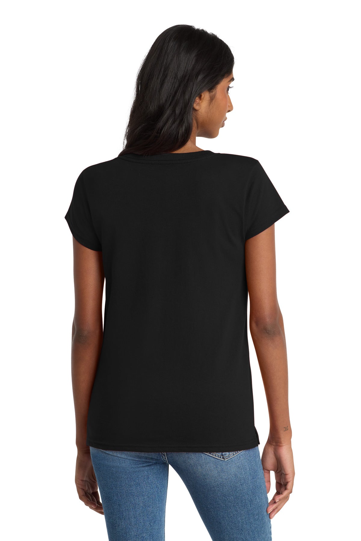 District  Women's Re-Tee  V-Neck - Black