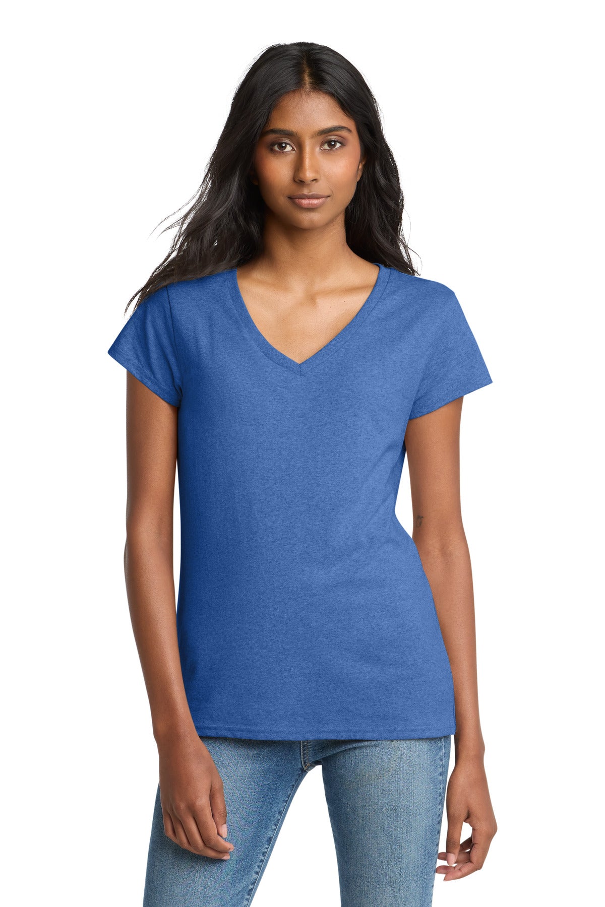 District  Women's Re-Tee  V-Neck - Blue Heather