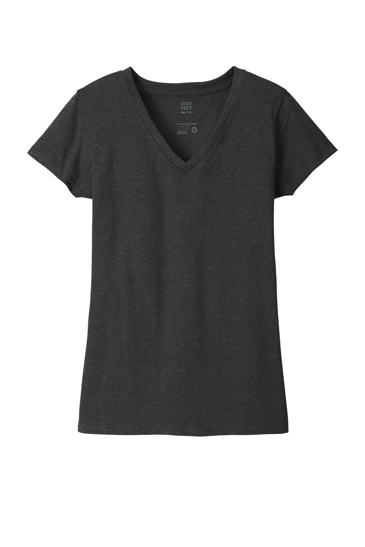 District  Women's Re-Tee  V-Neck - Charcoal Heather