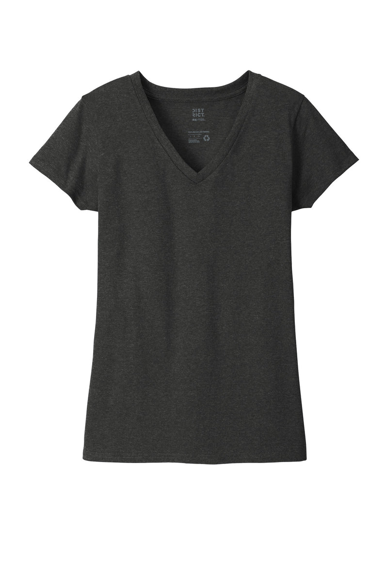 District  Women's Re-Tee  V-Neck - Charcoal Heather