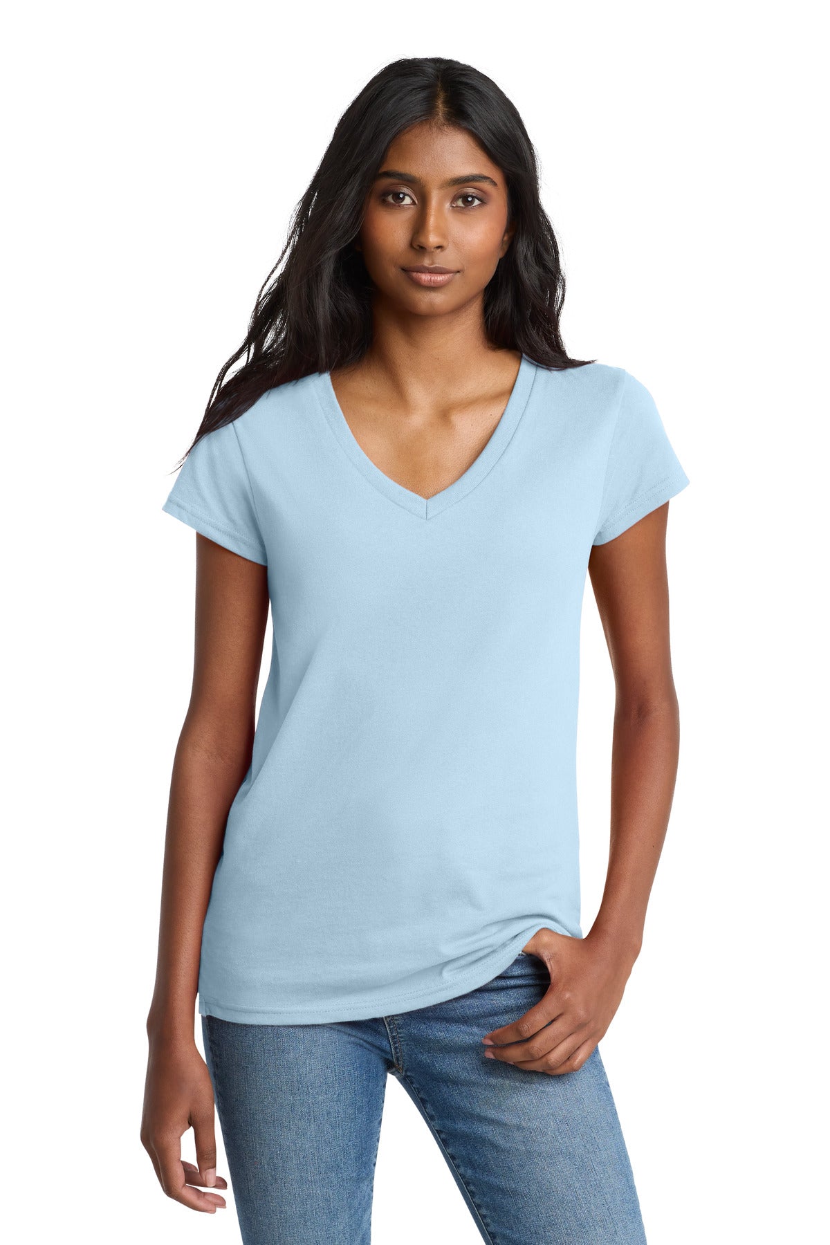 District  Women's Re-Tee  V-Neck - Crystal Blue