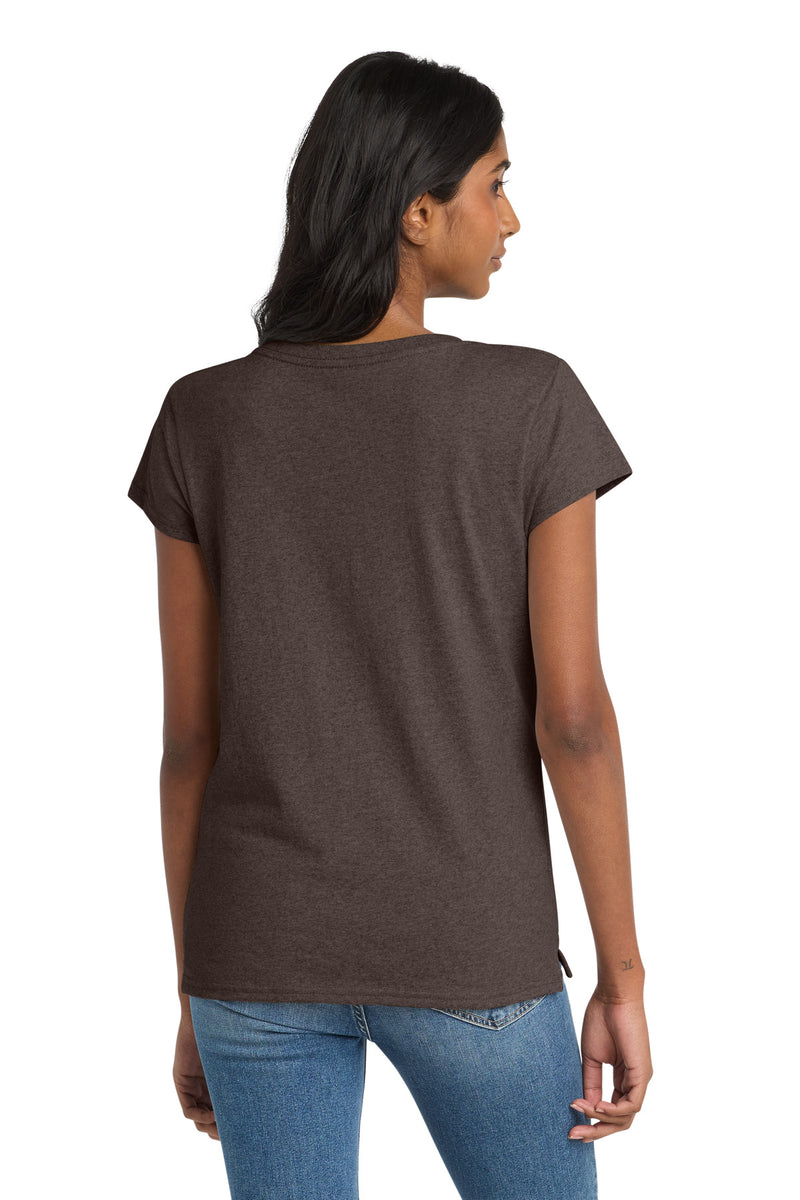 District  Women's Re-Tee  V-Neck - Deep Brown Heather
