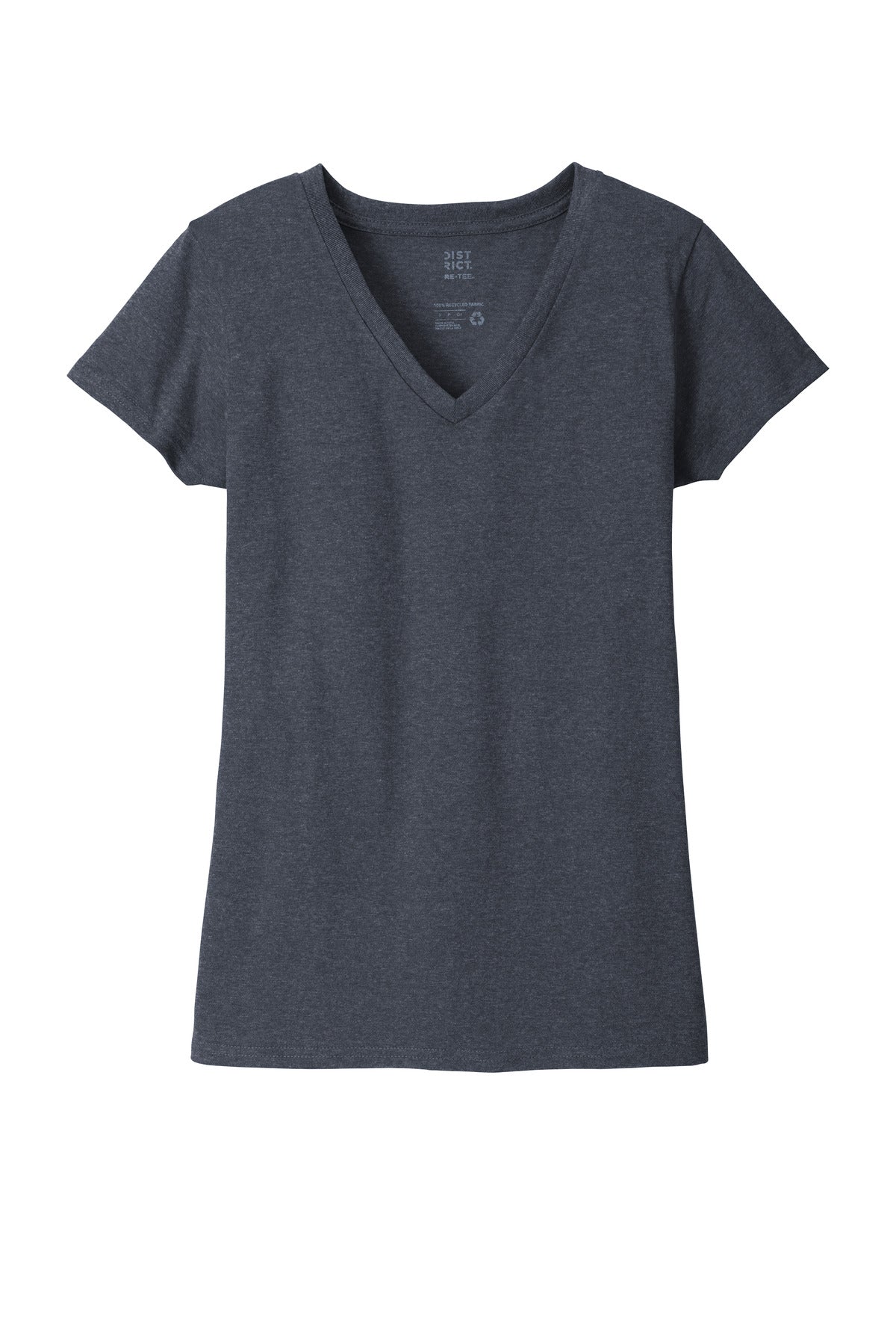 District  Women's Re-Tee  V-Neck - Heathered Navy