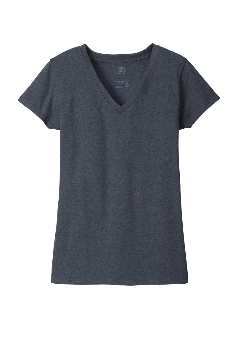 District  Women's Re-Tee  V-Neck - Heathered Navy