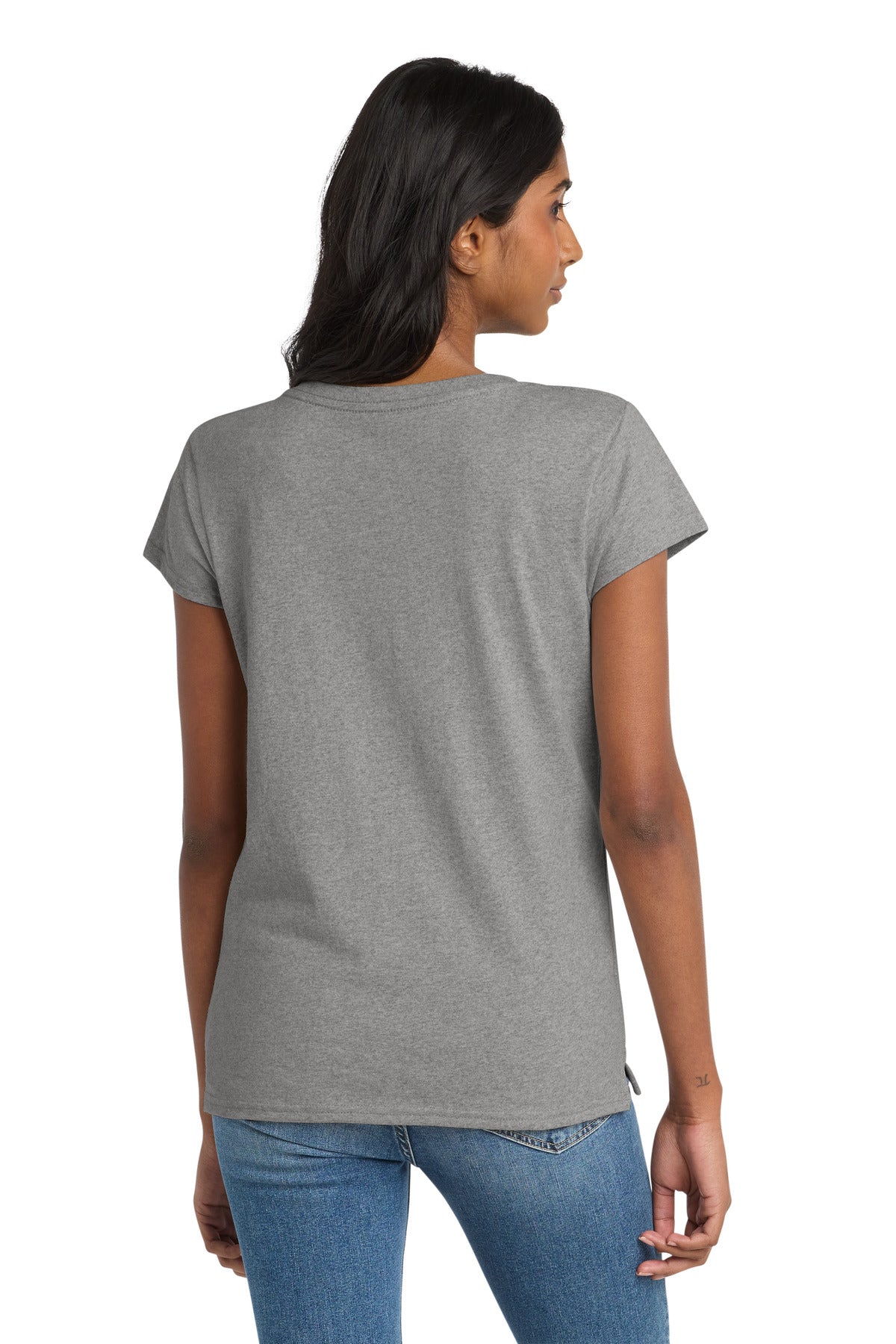 District  Women's Re-Tee  V-Neck - Light Heather Grey