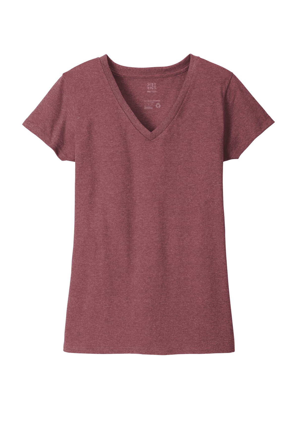 District  Women's Re-Tee  V-Neck - Maroon Heather