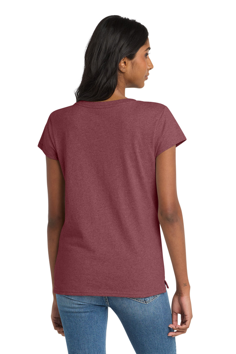 District  Women's Re-Tee  V-Neck - Maroon Heather