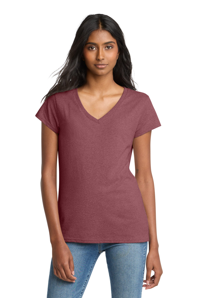 District  Women's Re-Tee  V-Neck - Maroon Heather