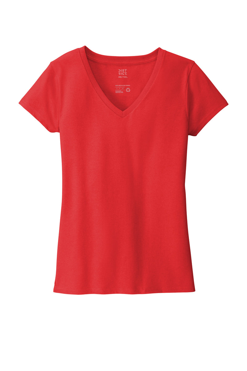 District  Women's Re-Tee  V-Neck - Ruby Red
