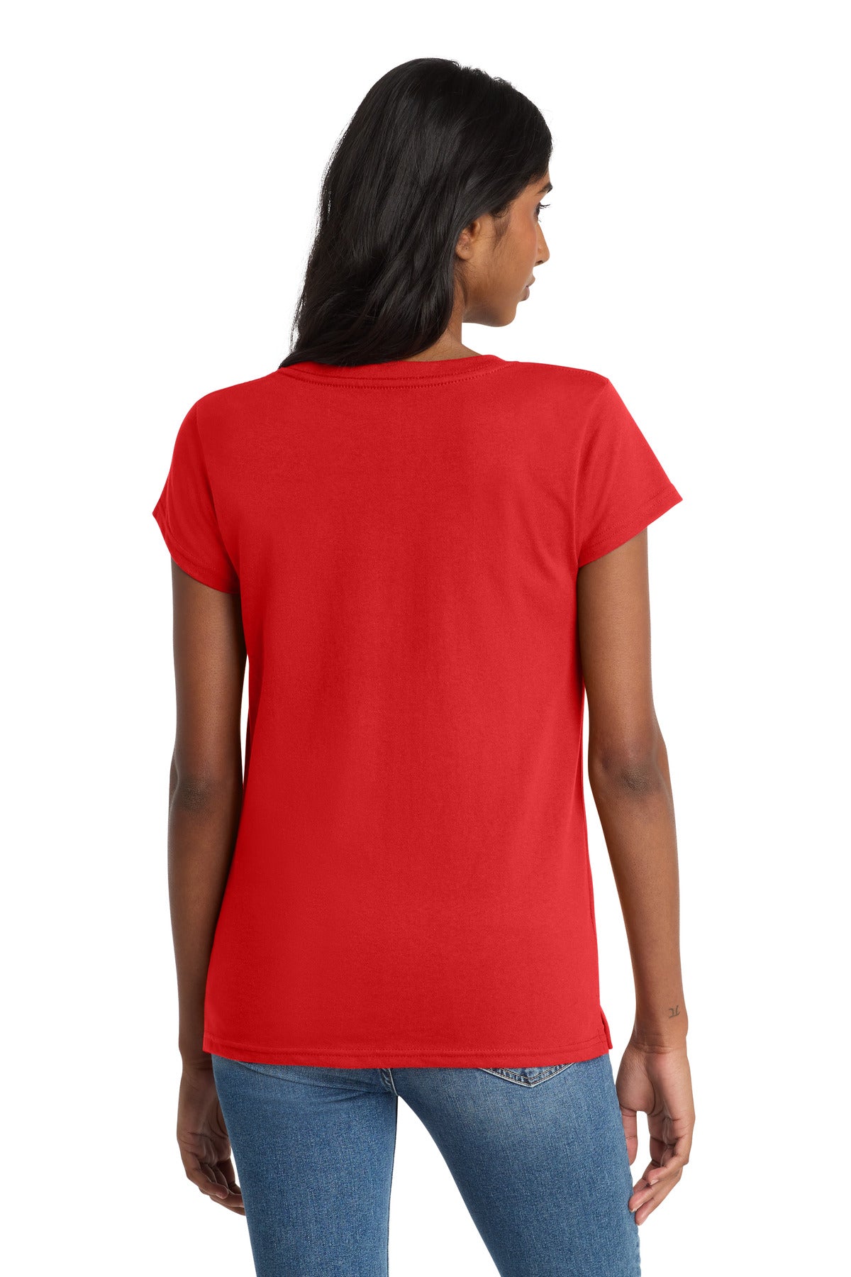District  Women's Re-Tee  V-Neck - Ruby Red