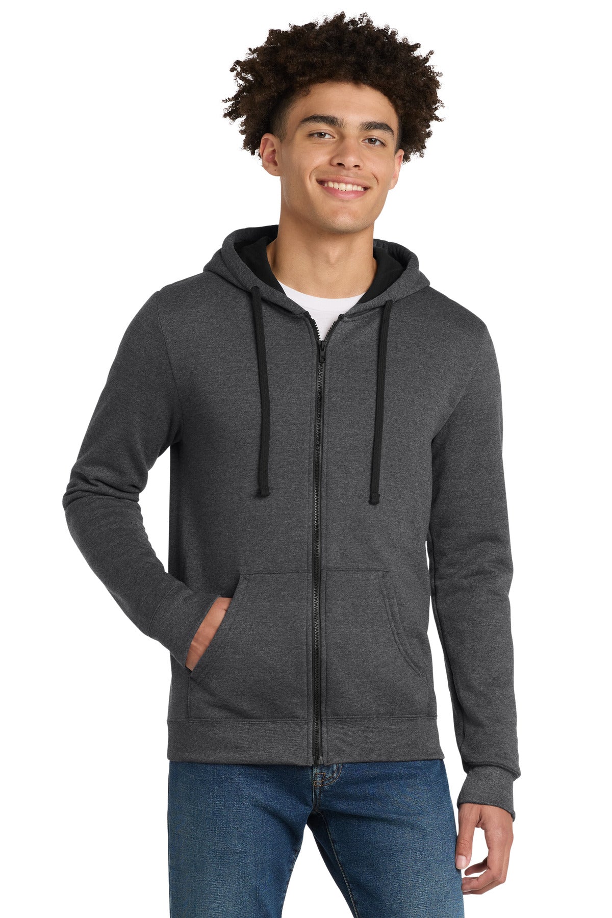 District The Concert Fleece Full-Zip Hoodie - Heathered Charcoal