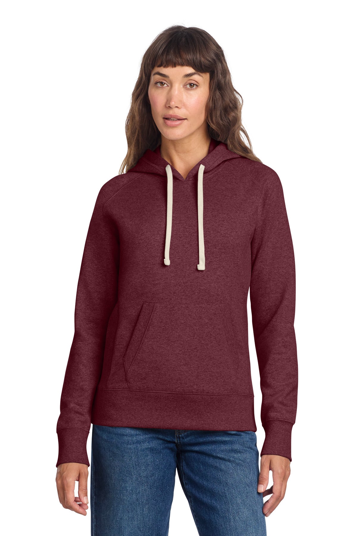 District Women's Re-Fleece Hoodie - Maroon Heather
