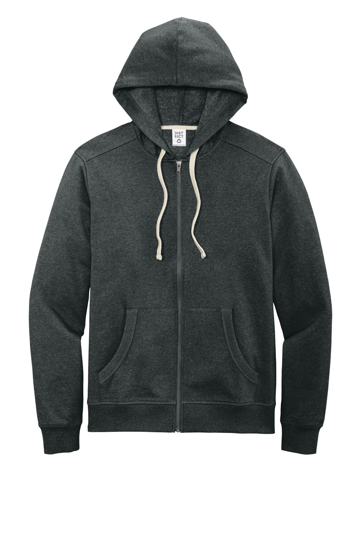 District Re-FleeceFull-Zip Hoodie - Charcoal Heather