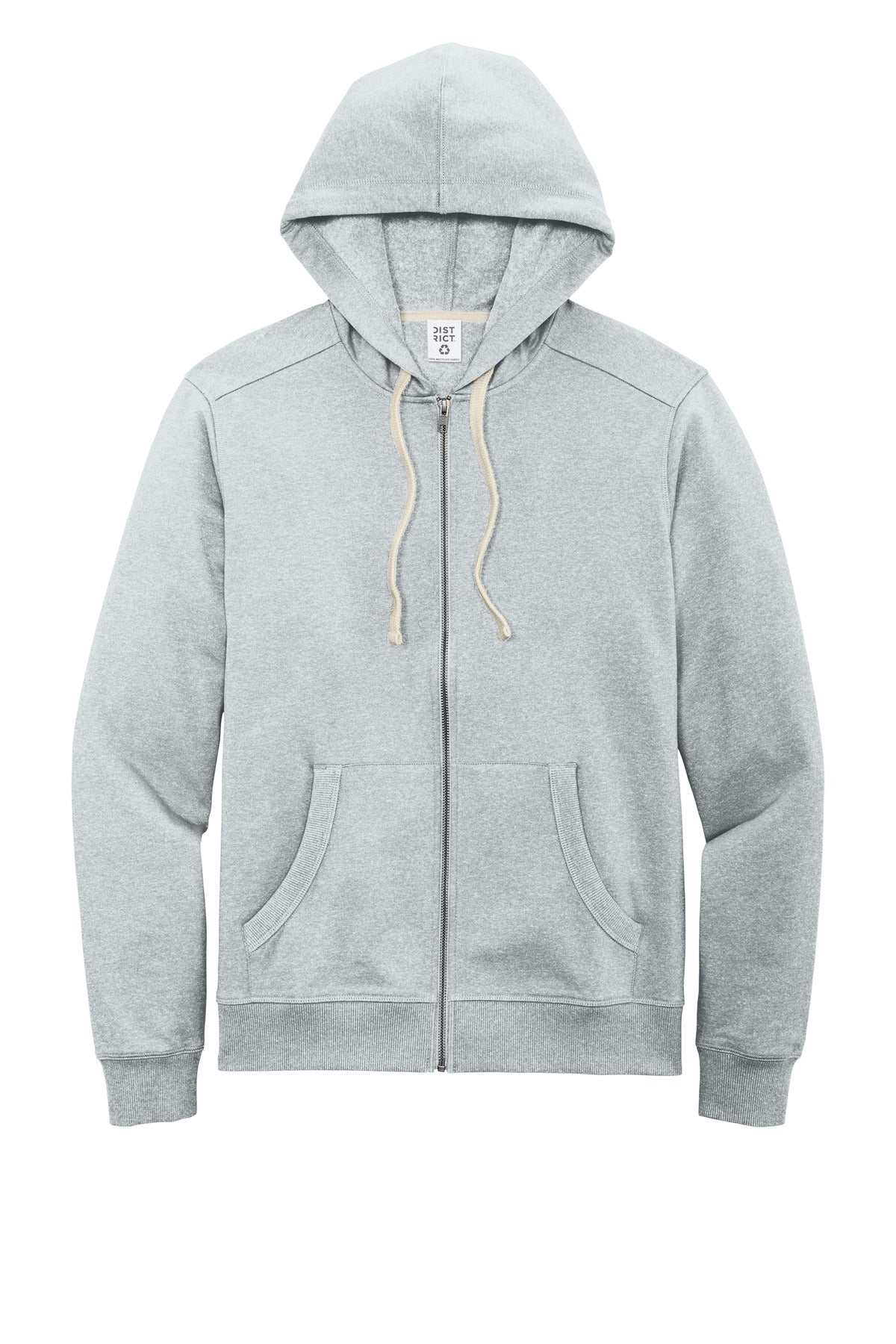District Re-FleeceFull-Zip Hoodie - Light Heather Grey