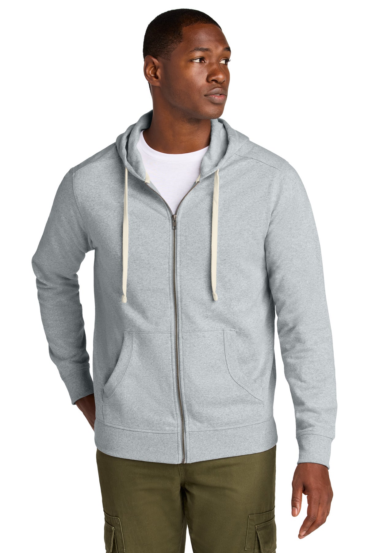 District Re-FleeceFull-Zip Hoodie - Light Heather Grey