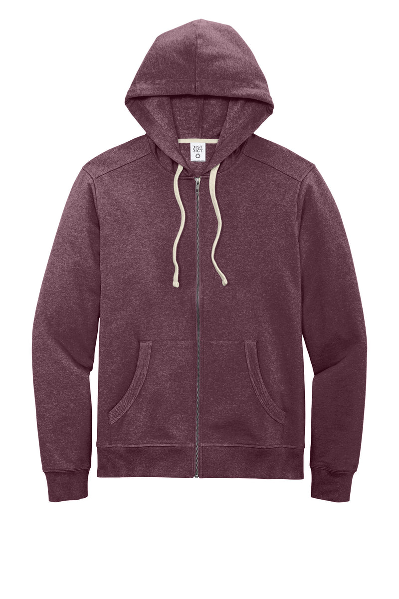 District Re-FleeceFull-Zip Hoodie - Maroon Heather