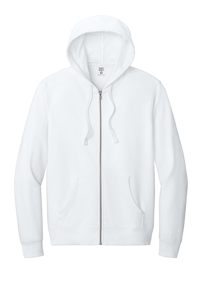 District Re-FleeceFull-Zip Hoodie - White