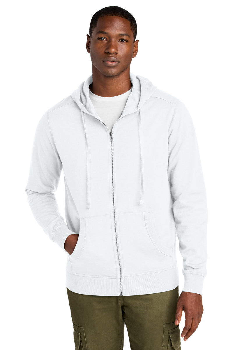 District Re-FleeceFull-Zip Hoodie - White