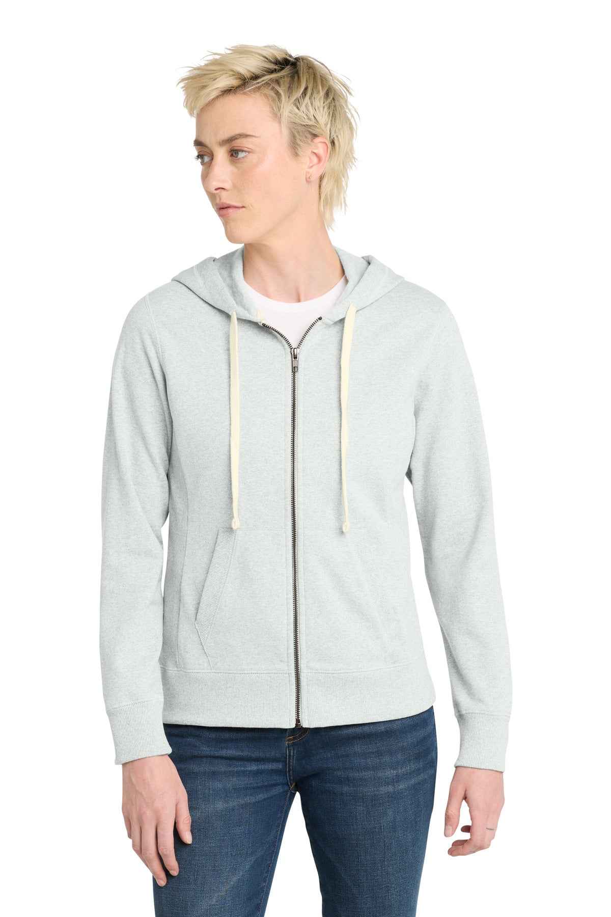 District Women's Re-FleeceFull-Zip Hoodie - Ash