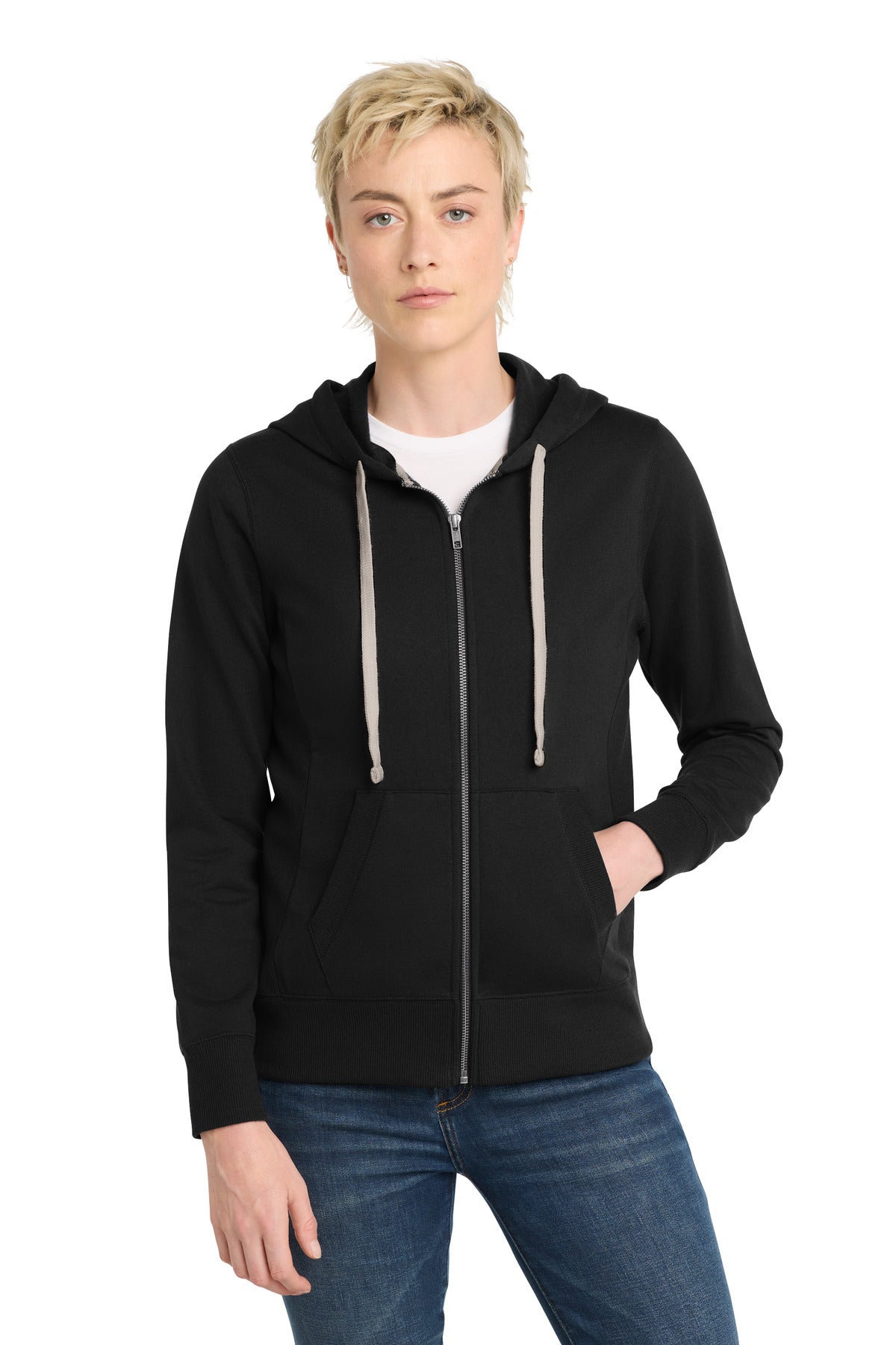 District Women's Re-FleeceFull-Zip Hoodie - Black