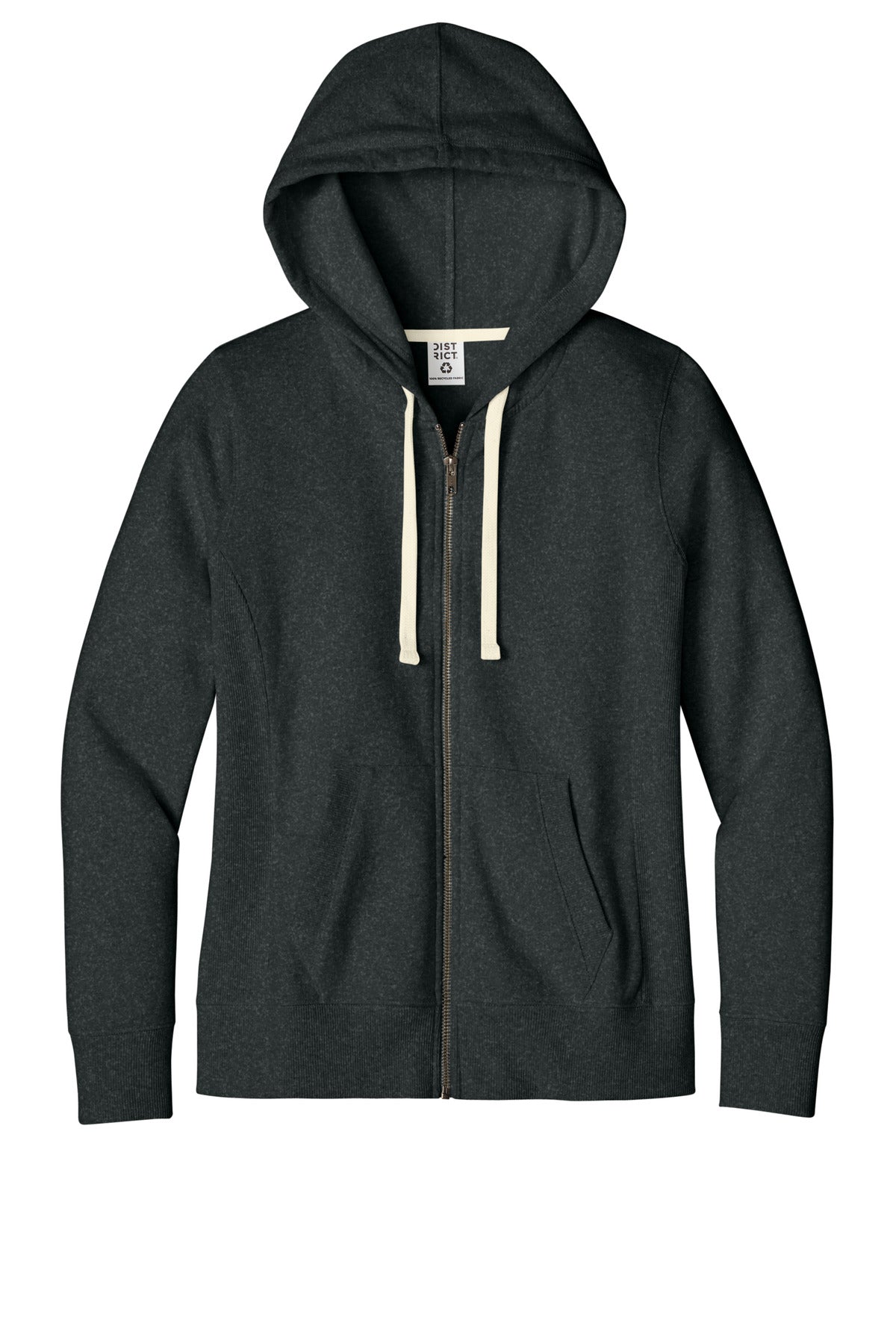 District Women's Re-FleeceFull-Zip Hoodie - Charcoal Heather