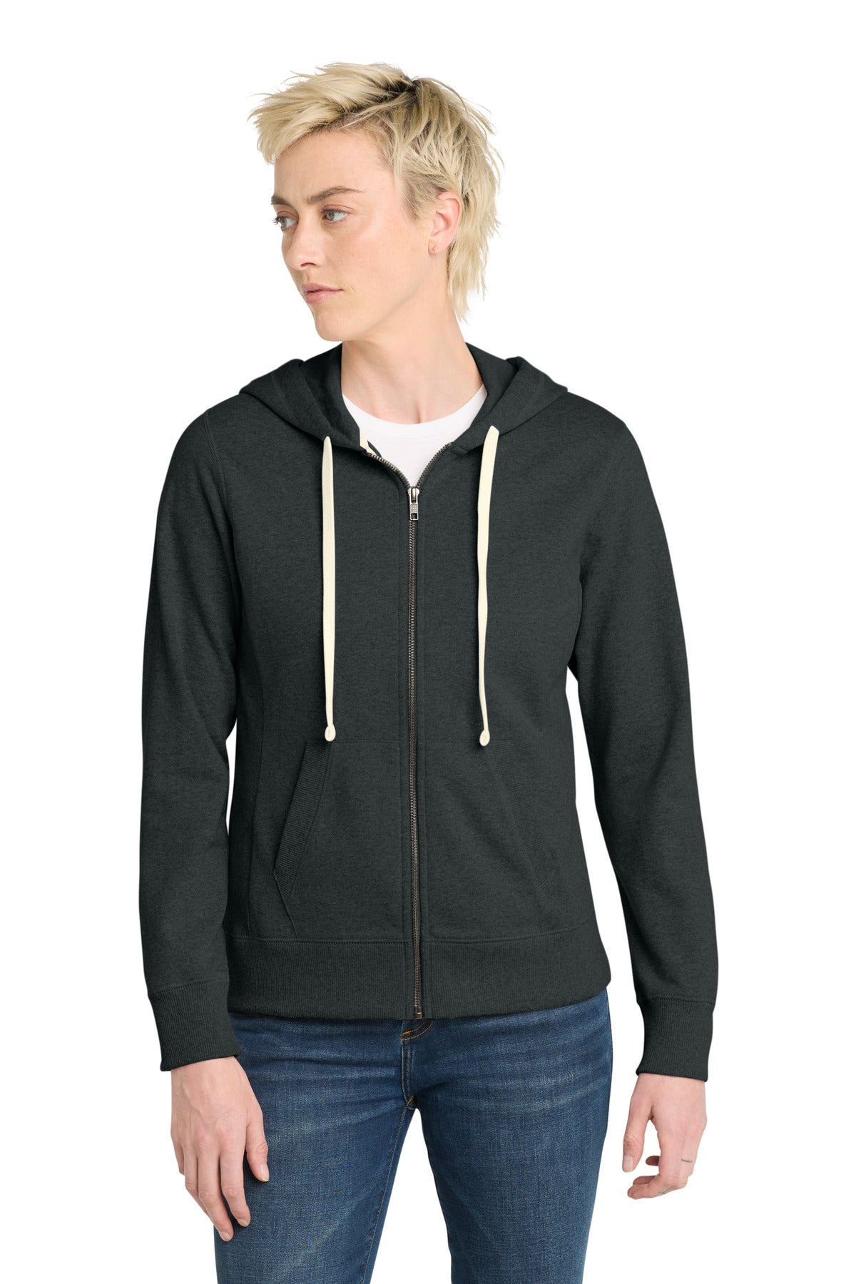 District Women's Re-FleeceFull-Zip Hoodie - Charcoal Heather