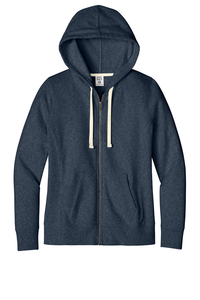District Women's Re-FleeceFull-Zip Hoodie - Heathered Navy