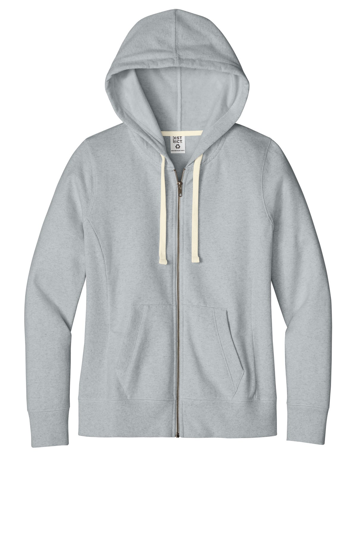 District Women's Re-FleeceFull-Zip Hoodie - Light Heather Grey