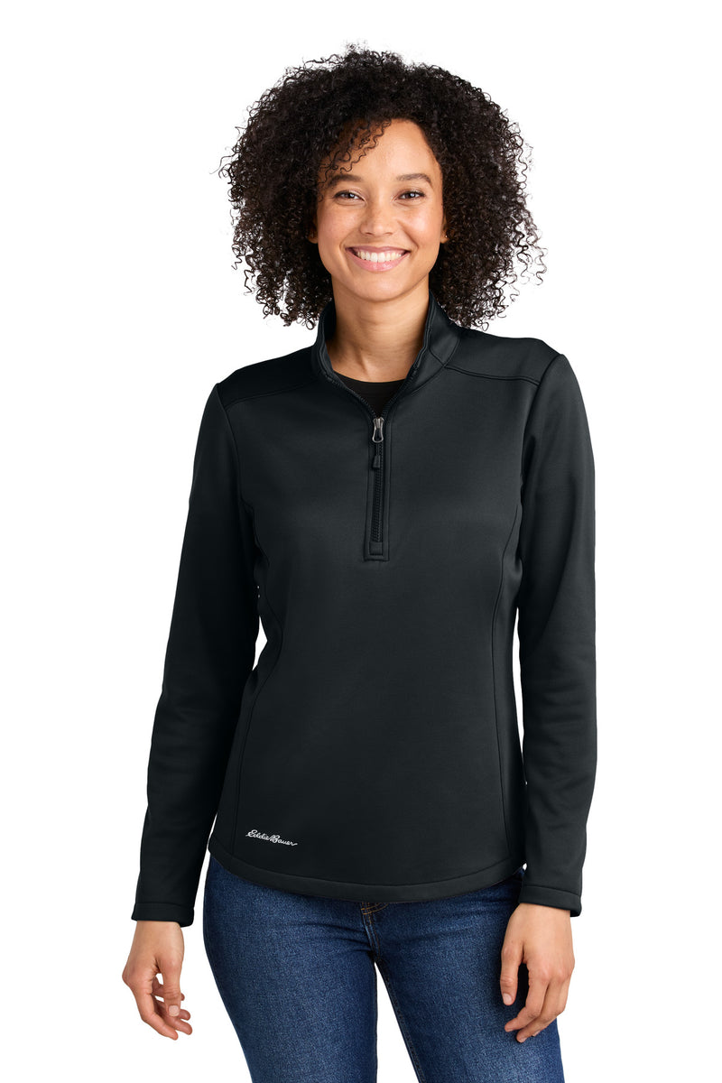 Eddie Bauer Women's Smooth Mid Layer Fleece 1/2-Zip - Black